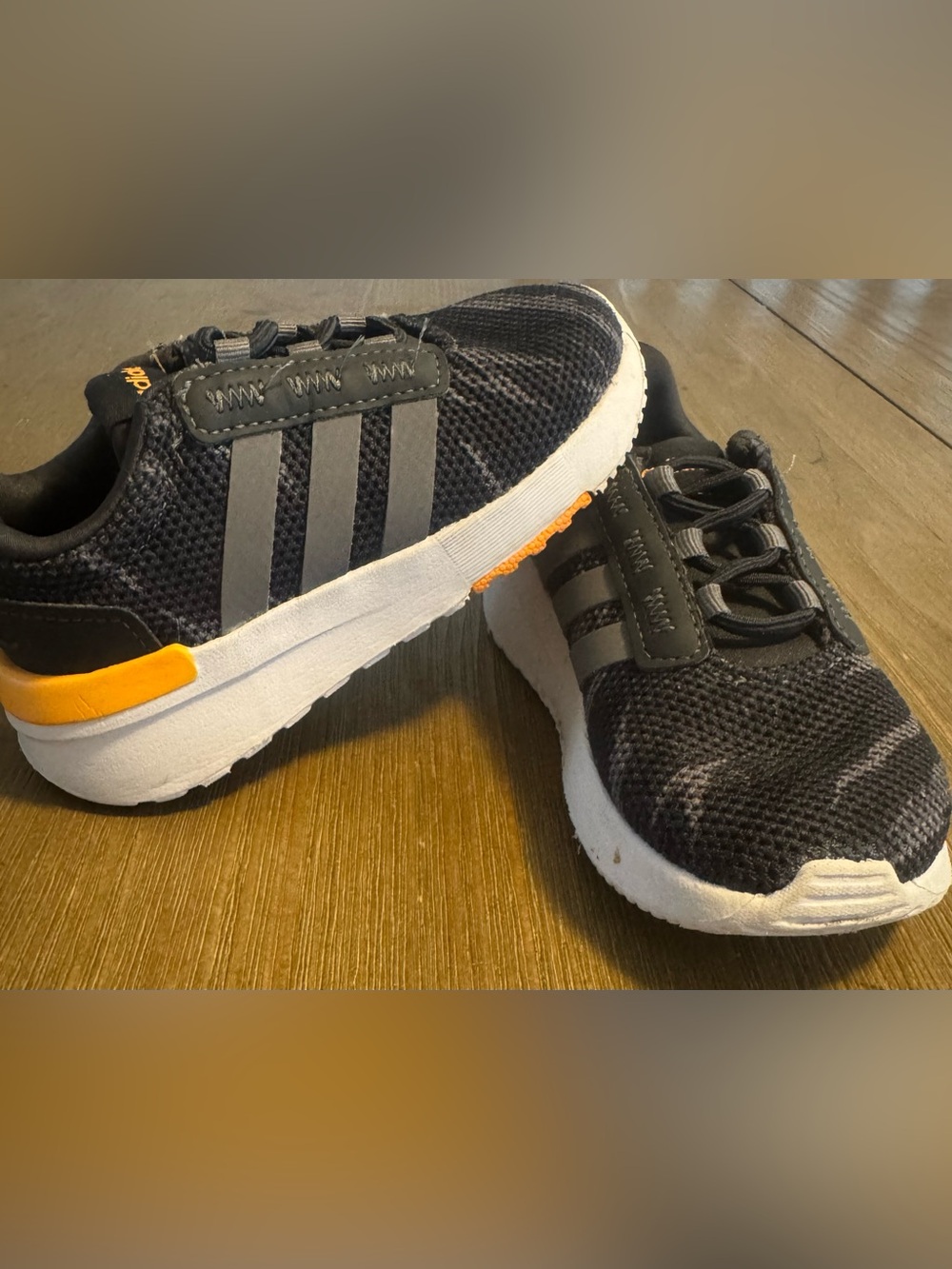 Adidas racer TR21 toddler Black and Gray Athletic Sneakers size 6.5K.